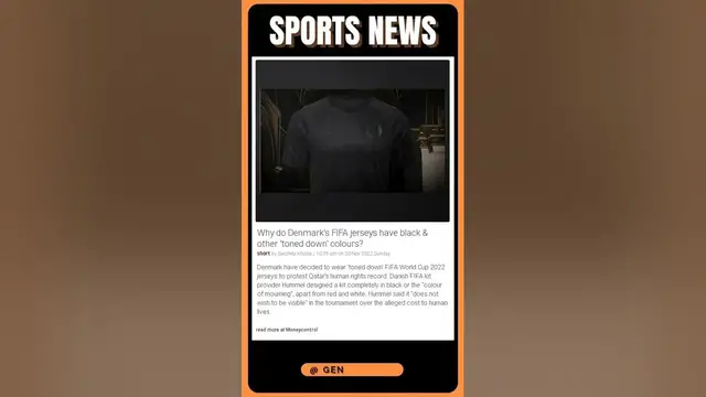 Video thumbnail for Why do Denmark's FIFA jerseys have black & other 'toned down' colours? | #shorts #sports