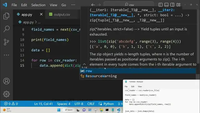 Video thumbnail for Python 3 Script to Convert CSV File to JSON & Save it as JSON File