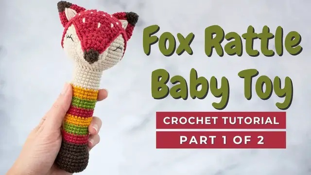 Video thumbnail for HOW TO CROCHET A FOX AMIGURUMI: fox crochet rattle toy pattern for baby. PART 1