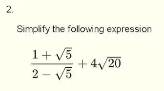 Video thumbnail for Simplify Square Roots Using Conjugate - Grade 11