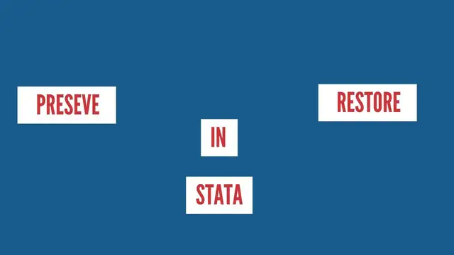 'Video thumbnail for Preserve and Restore Dataset in Stata'