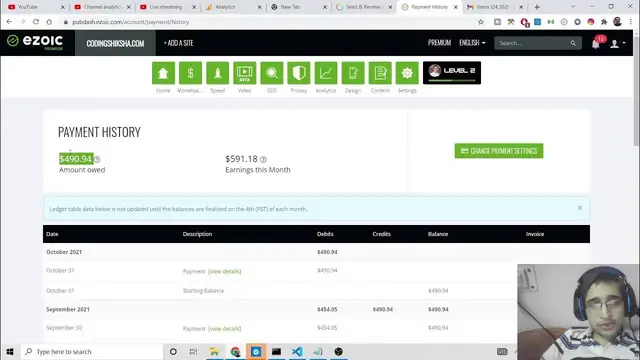 Video thumbnail for I Received Rs 66,000 Payment of Ezoic Ads Blog + Youtube Channel Of September 2021 [LIVE]