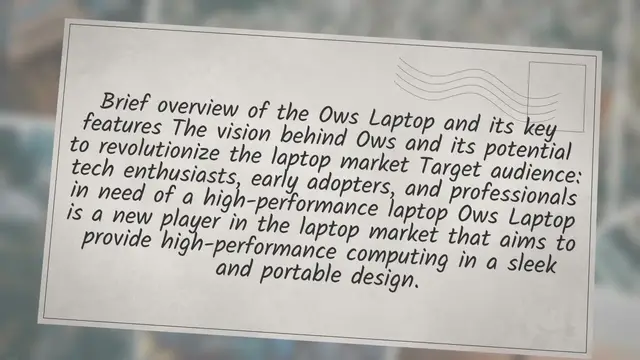 Video thumbnail for "OWS Laptop: The Game-Changing Device You've Been Waiting For!"