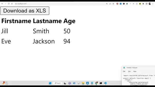 Video thumbnail for React.js Project to Export HTML5 Table to Excel File & Download it as Attachment in Browser Using JS