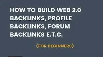 Video thumbnail for How to Build Web 2.0, Profile SEO Backlinks (For Beginners)