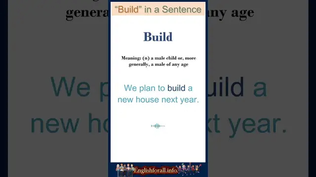 Video thumbnail for Build meaning | Build in a Sentence | Most common words in English #shorts