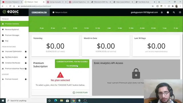 Video thumbnail for Ezoic Ads Premium Ads Plan Invite For my Website in 3 Months of Use Full Proof