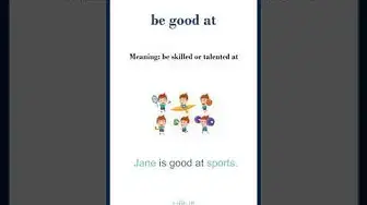 Video thumbnail for "Be good at" meaning | "be good at" in a sentence | Common English Idioms #shorts