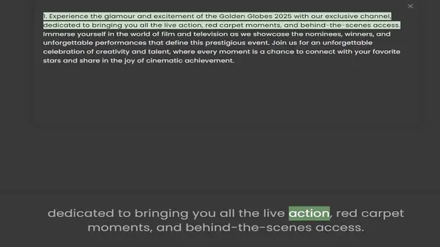 Video thumbnail for dedicated to bringing you all the live action, red carpet moments, and behind-the-scenes access. Immerse yourself in the world of film and television as we showcase the nominees, winners, and unforgettable performances that define this pr