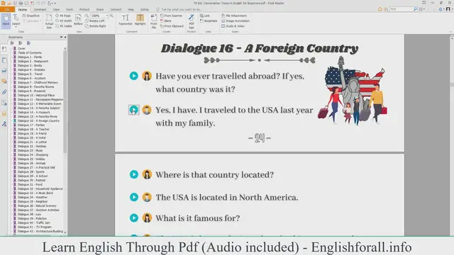 Video thumbnail for Learn English Through Pdf | English Conversation About A Foreign Country