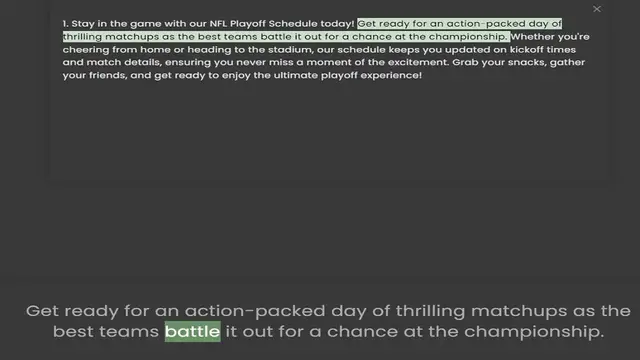 Video thumbnail for thrilling matchups as the best teams battle it out for a chance at the championship. Whether you're cheering from home or heading to the stadium, our schedule keeps you updated on kickoff times and match details, ensuring you never miss a