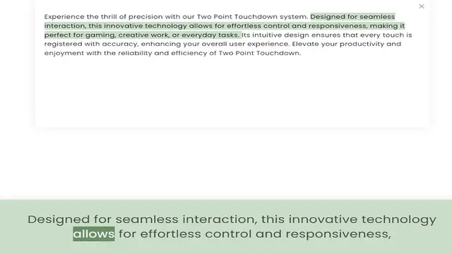 Video thumbnail for interaction, this innovative technology allows for effortless control and responsiveness, making it perfect for gaming, creative work, or everyday tasks. Its intuitive design ensures that every touch is registered with accuracy, enhancing
