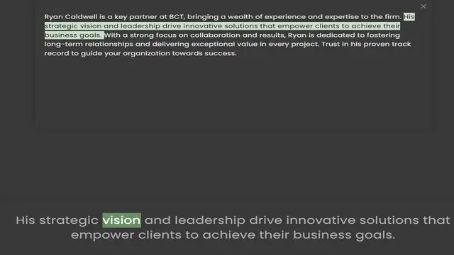 Video thumbnail for strategic vision and leadership drive innovative solutions that empower clients to achieve their business goals. With a strong focus on collaboration and results, Ryan is dedicated to fostering long-term relationships and delivering excep