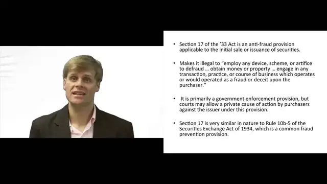 Video thumbnail for Liability Under Section 17 of the 1933 Act