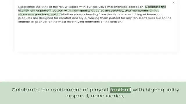 Video thumbnail for excitement of playoff football with high-quality apparel, accessories, and memorabilia that showcase your team spirit. Whether you're cheering from the stands or watching at home, our products are designed for comfort and style, making th