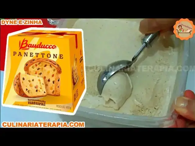 Video thumbnail for SÓ 3 INGREDIENTES! SORVETE DE PANETONE SUPER CREMOSO UMA SOBREMESA DE NATAL ESPECIAL