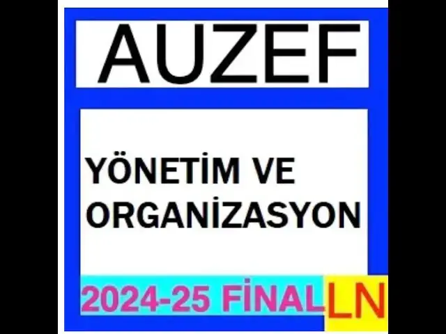 Video thumbnail for Auzef Yönetim ve Organizasyon 2024-2025 Final Soruları