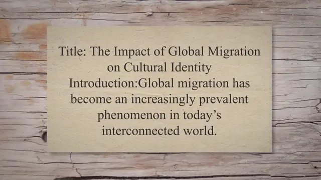 Video thumbnail for Impact of global migration on cultural identity