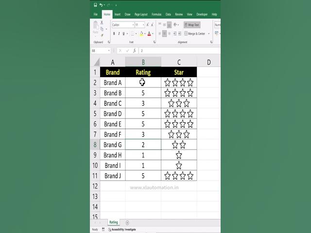 Video thumbnail for Secret Hack to Create Star Ratings in Excel #excel #excelforbeginners #exceltutorial