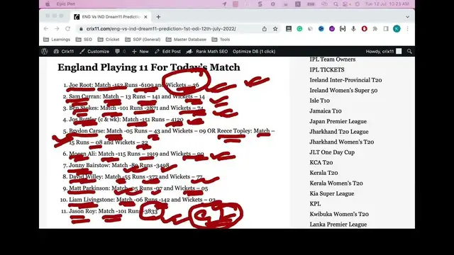 Video thumbnail for ENG vs IND Dream11 Prediction | ENG vs IND Dream11 Team | ENG vs IND Playing 11 1st ODI | GL | SL