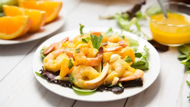 'Video thumbnail for Saffron Citrus Shrimp Salad Recipe'