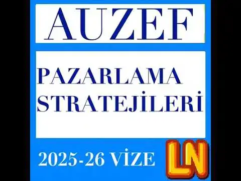 Video thumbnail for Pazarlama Stratejileri 2025-2026 Vize Soruları