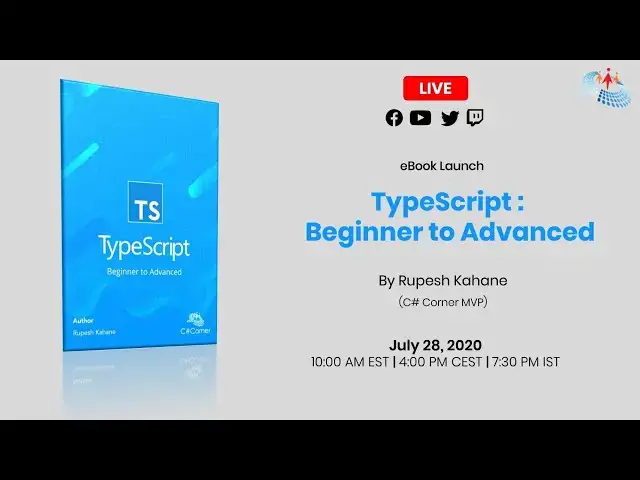 'Video thumbnail for eBook Launch - TypeScript : Beginner to Advanced || C# Corner'