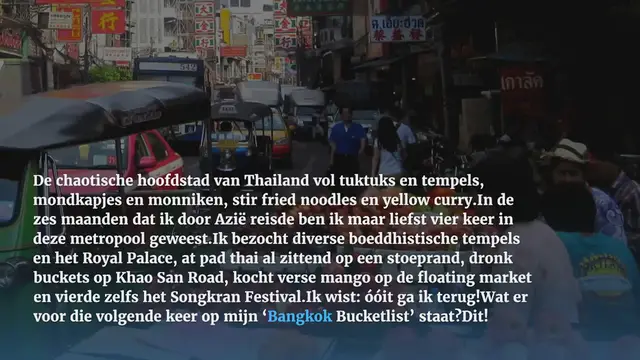 Video thumbnail for BUCKETLIST BANGKOK: 10 BEZIENSWAARDIGHEDEN!