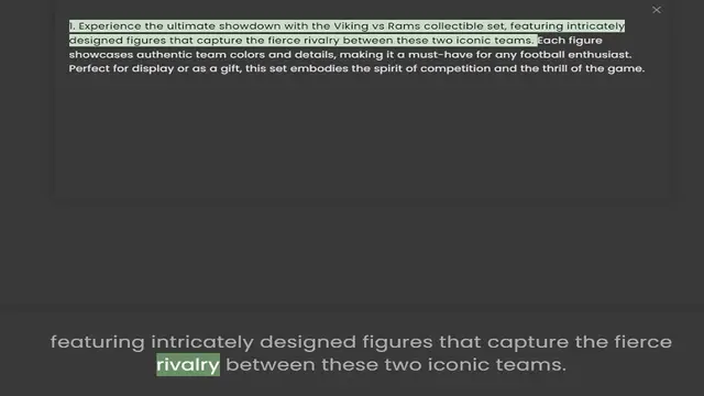 Video thumbnail for designed figures that capture the fierce rivalry between these two iconic teams. Each figure showcases authentic team colors and details, making it a must-have for any football enthusiast. Perfect for display or as a gift, this set em
