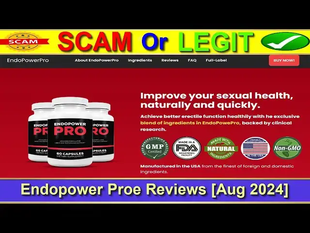 Video thumbnail for Endopower Pro Reviews (Aug 2024) - Want To Know Is Endopower Pro Legit Or Scam? Check It ! |