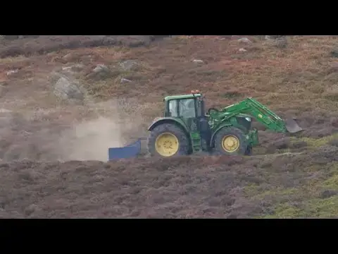 Video thumbnail for Grading box on john deere - up moorland track on grange bank