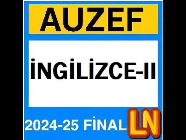 Video thumbnail for Auzef İngilizce-2 2024-2025 Final Soruları