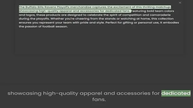 Video thumbnail for showcasing high-quality apparel and accessories for dedicated fans. Featuring bold team colors and logos, these products are designed to celebrate the spirit of competition and camaraderie during the playoffs. Whether you're cheering from