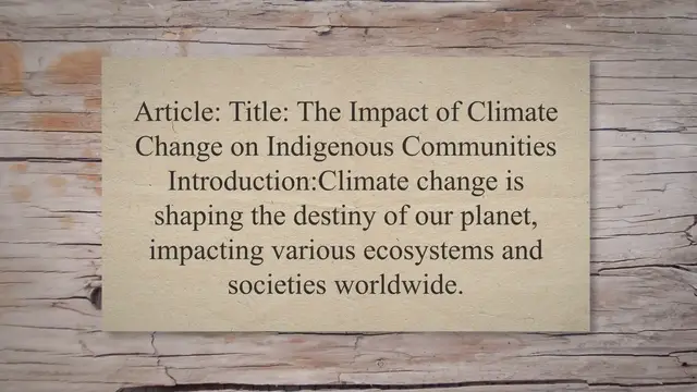 Video thumbnail for Impact of climate change on indigenous communities