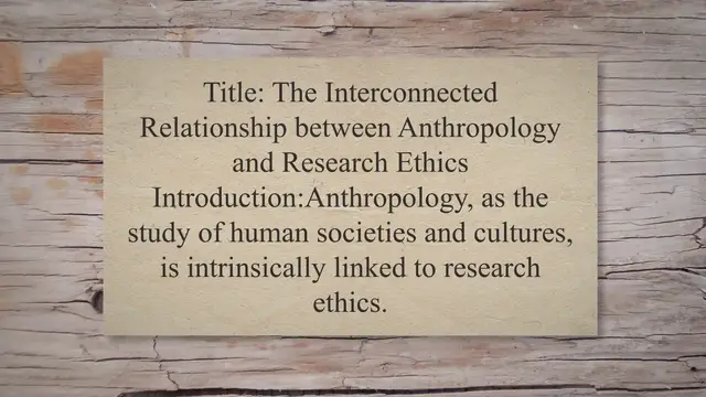 Video thumbnail for Relationship between anthropology and research ethics
