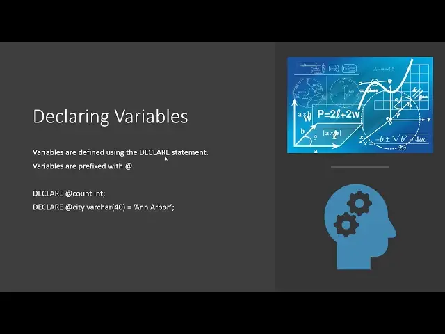 'Video thumbnail for Stored Procedure Programming Concepts  -  Working with Variables | Essential SQL'