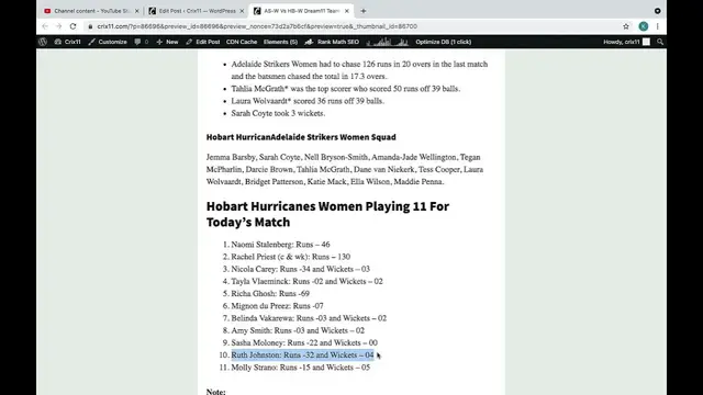 Video thumbnail for AS W vs HB W Dream11 Prediction ASW vs HBW Dream11 Team AS W vs HB W Dream11 10th Match