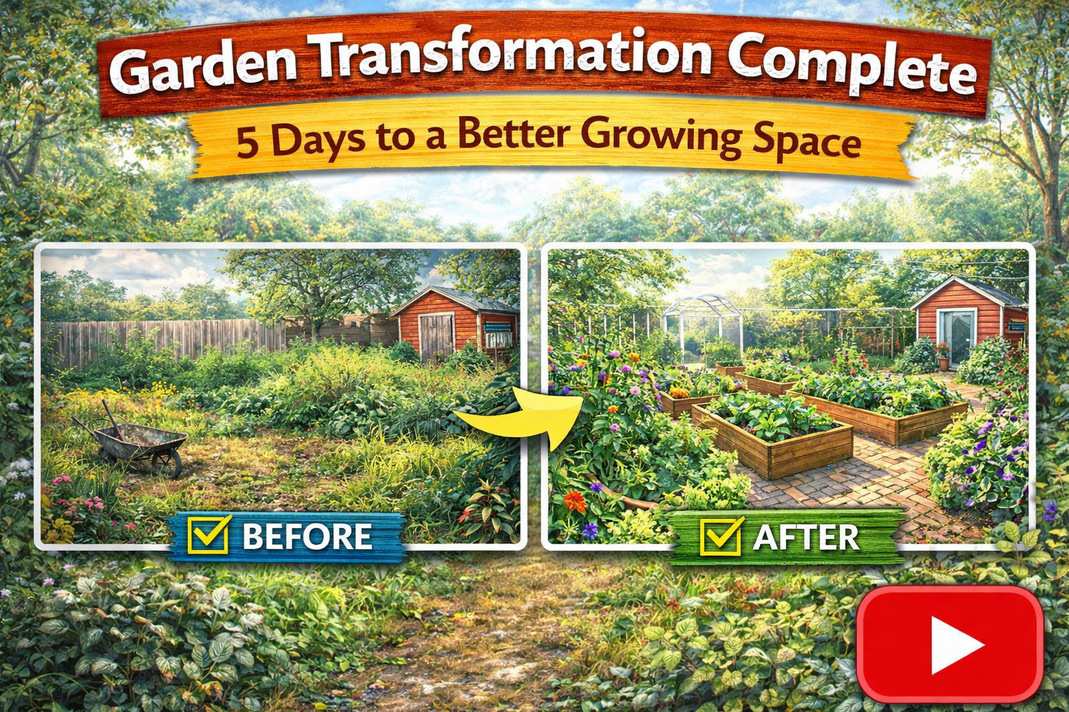 Video thumbnail for Garden Transformation Complete | 5 Days to a Better Growing Space