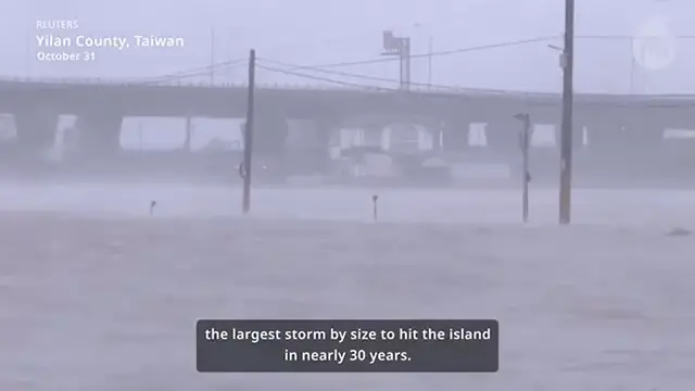 Video thumbnail for Taiwan shuts down as powerful Typhoon Kong-rey hits