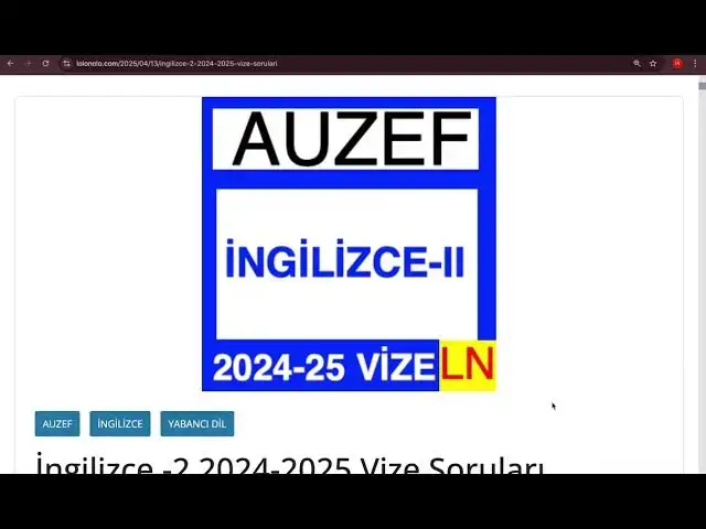 Video thumbnail for Auzef İngilizice -2 2024-2025 Vize Soruları