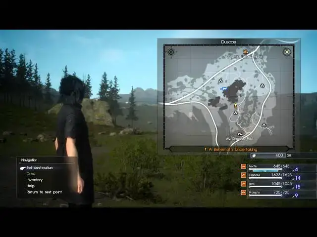 Video thumbnail for Final Fantasy XV Episode Duscae - A Behemoth Undertaking: Map / Inventory Check, Sabretusks Combat