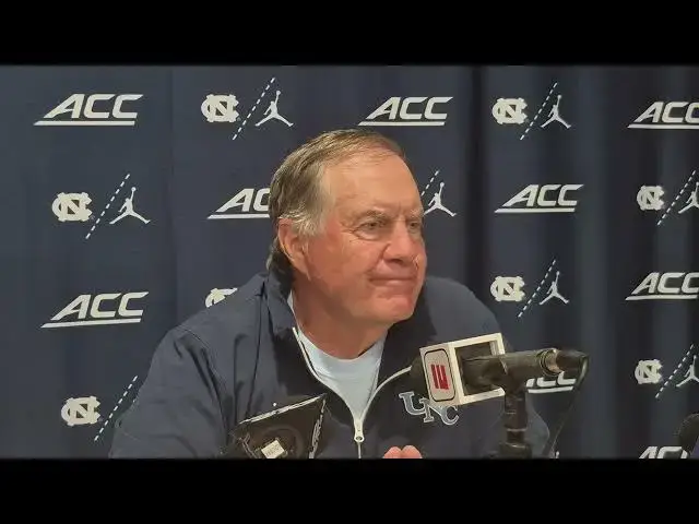 Video thumbnail for #UNC coach Bill Belichick press conference after loss at Clemson