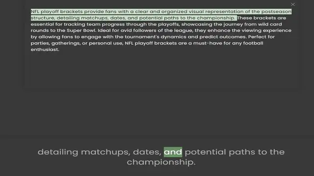Video thumbnail for structure, detailing matchups, dates, and potential paths to the championship. These brackets are essential for tracking team progress through the playoffs, showcasing the journey from wild card rounds to the Super Bowl. Ideal for avid fo