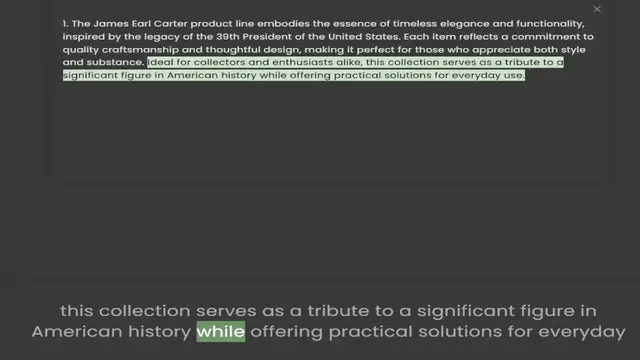Video thumbnail for inspired by the legacy of the 39th President of the United States. Each item reflects a commitment to quality craftsmanship and thoughtful design, making it perfect for those who appreciate both style and substance. Ideal for collectors a