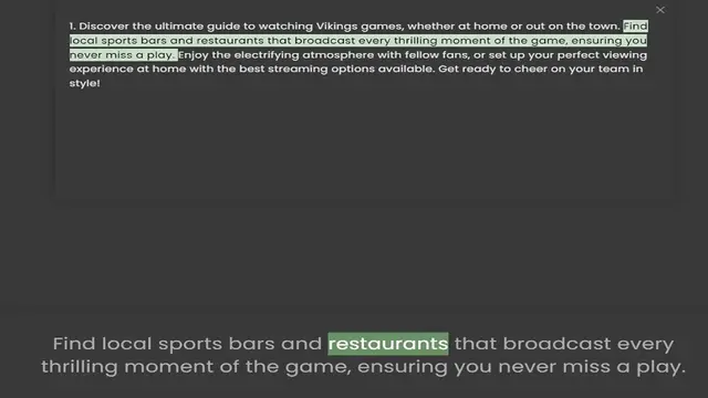 Video thumbnail for local sports bars and restaurants that broadcast every thrilling moment of the game, ensuring you never miss a play. Enjoy the electrifying atmosphere with fellow fans, or set up your perfect viewing experience at home with the best s