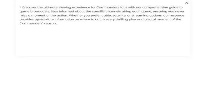 Video thumbnail for game broadcasts. Stay informed about the specific channels airing each game, ensuring you never miss a moment of the action. Whether you prefer cable, satellite, or streaming options, our resource provides up-to-date information on where