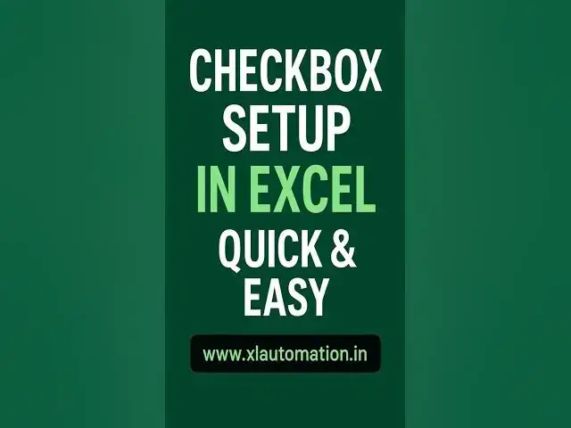 'Video thumbnail for Checkbox Setup in Excel—Quick & Easy #shorts #xlautomation'