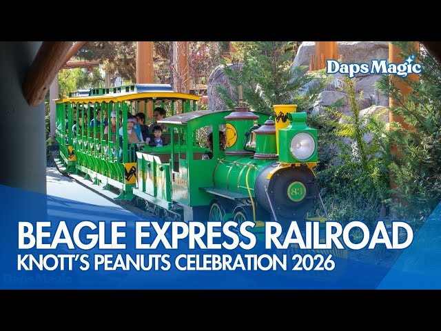 Video thumbnail for Camp Snoopy Beagle Express Railroad | Knott's PEANUTS Celebration 2026 4K