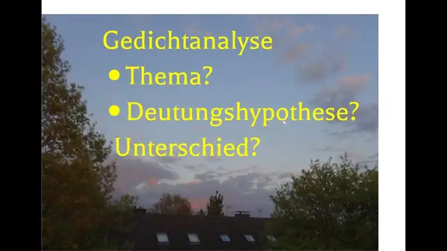 Video thumbnail for Gedichtanalyse: „Thema“ – „Deutungshypothese“: Was ist der Unterschied und wie formuliert man sie?