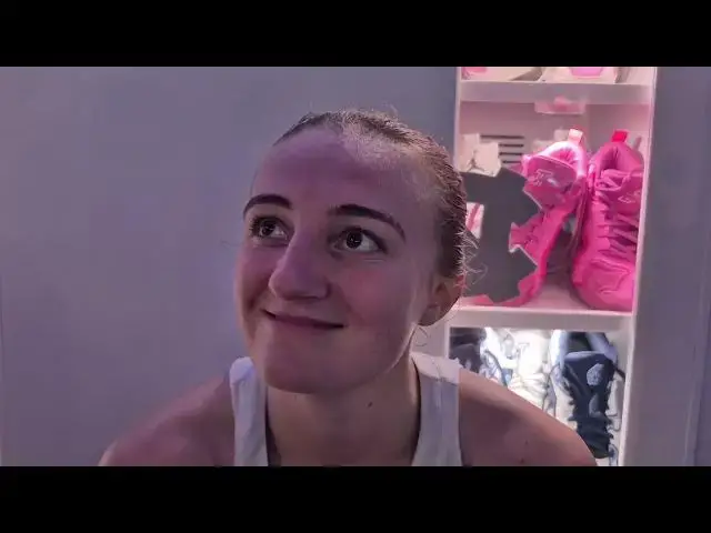 'Video thumbnail for #UNC wing Alyssa Ustby dressing room interview after win over West Virginia'